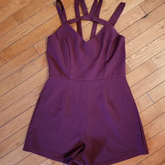 Charlotte Russe Other - Womens maroon strappy romper small